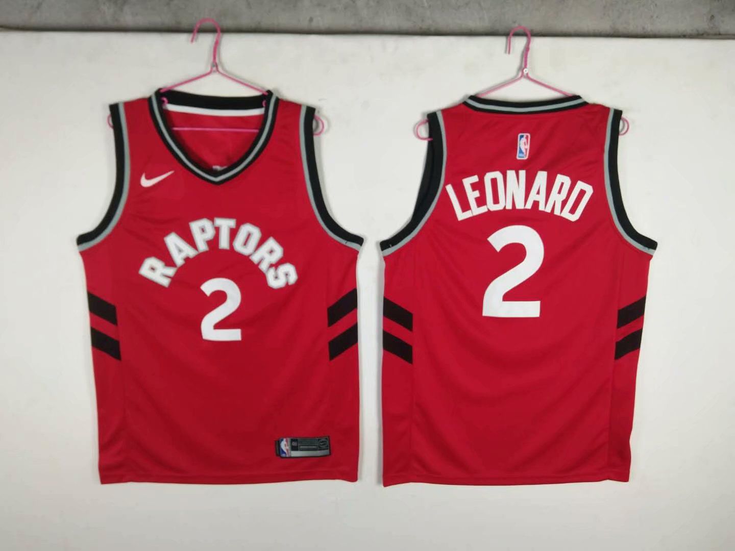 Men Toronto Raptors #2 Leonard Red Game Nike NBA Jerseys